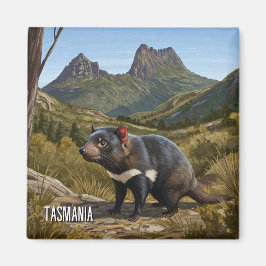 Tasmanian Djävulen-vagnbergsresning Magnet