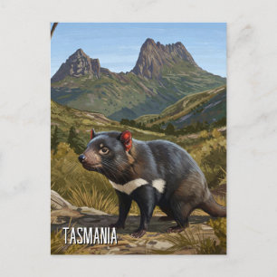 Tasmanian Djävulen-vagnbergsresning Vykort