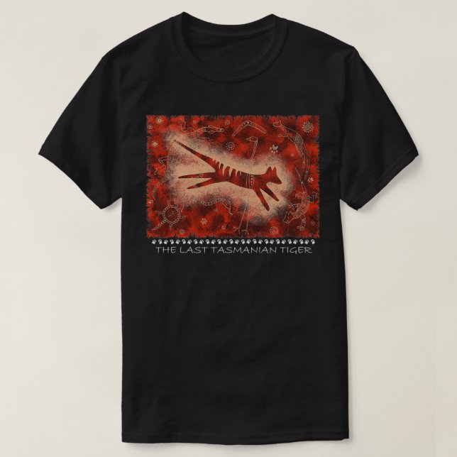 Tasmanian Tiger Cave Art Shirt T Shirt (Design framsida)