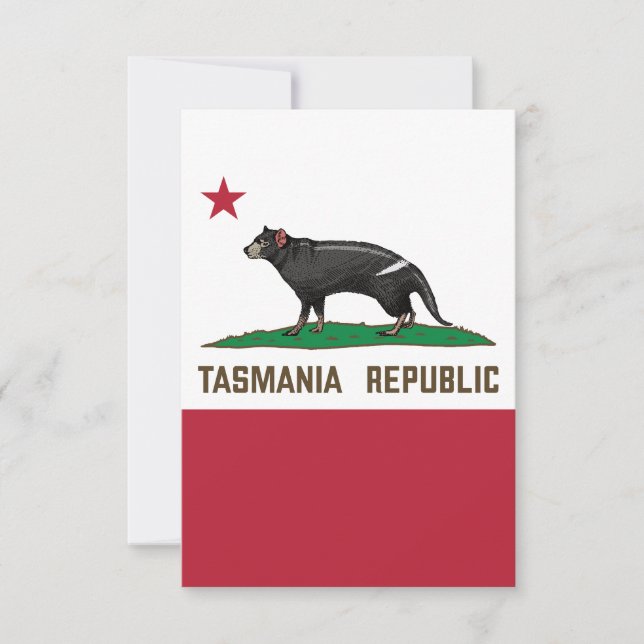 Tasmanienrepublik Tasmanisk djävul Flagga Tack Kort (Framsida)