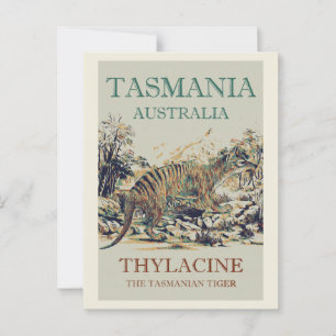 Tasmanisk tiger, tylacin, Tasmania Australien Vykort