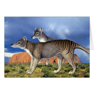 Tasmaniskt tigerkort hälsningskort