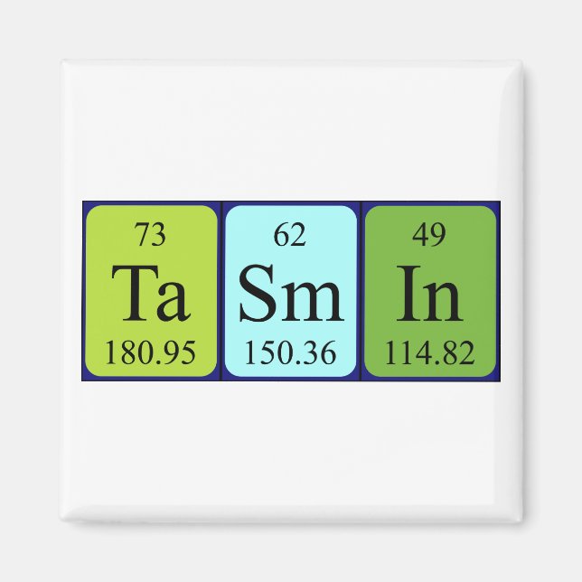 Tasmin Periodisk magnet bord namn (Framsidan)
