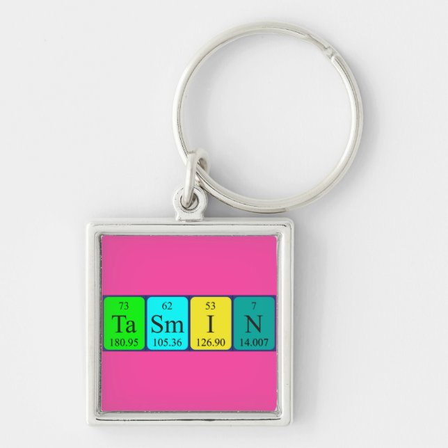 Tasmin Periodisk nyckelring bord namn (Framsidan)