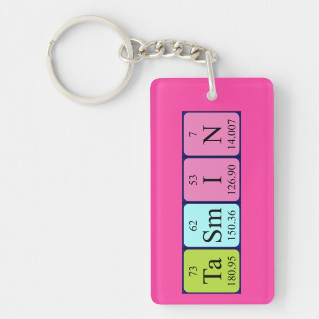 Tasmin Periodisk nyckelring bord namn (Framsidan)