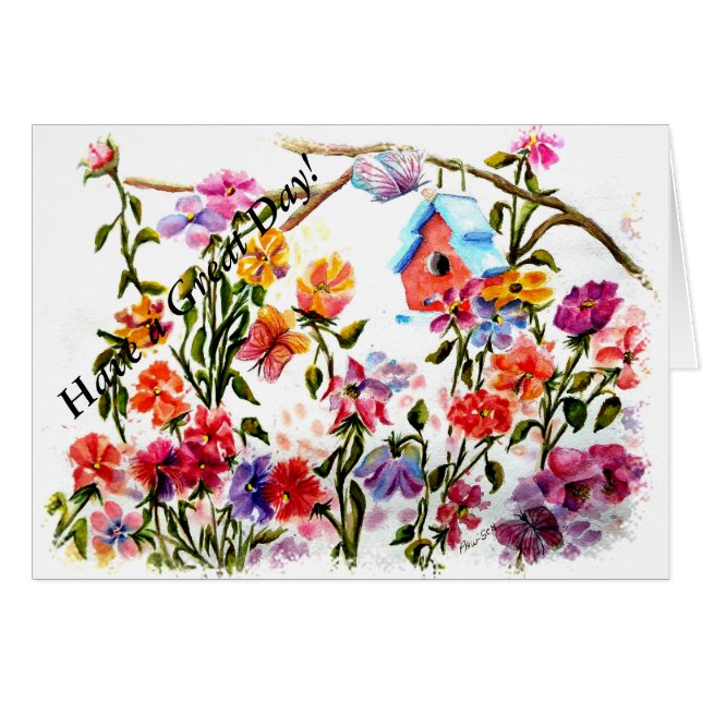 TASS AVTRYCK BIRD HOUSE HÄLSNINGSKORT (Framsidan Horizontal)
