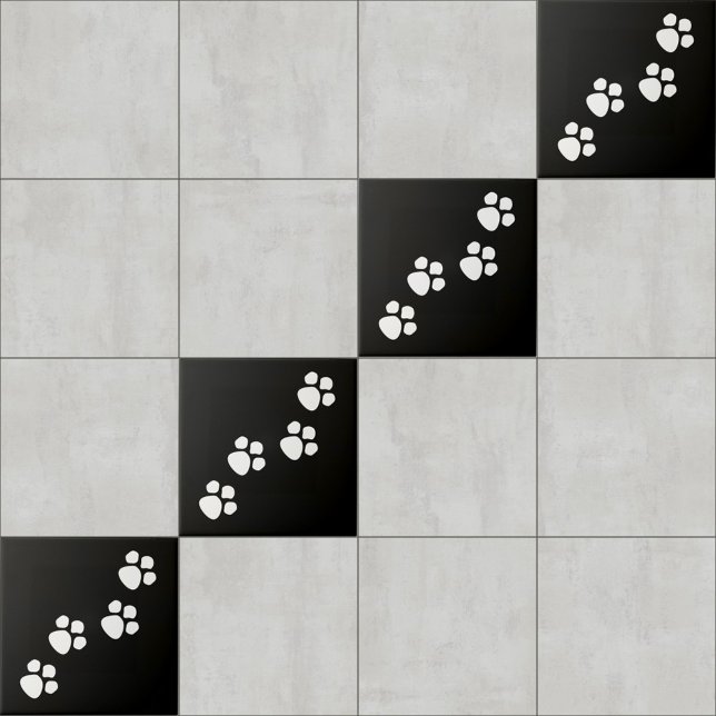 Tass avtryck Black White Kakelplatta (Skapare uppladdad)
