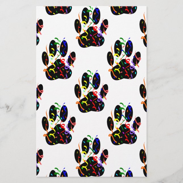 Tass avtryck confetti och Party Streamer Mönster Brevpapper (Framsida)