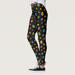 Tass avtryck Cute färglösa Mönster-Hundälskare Leggings