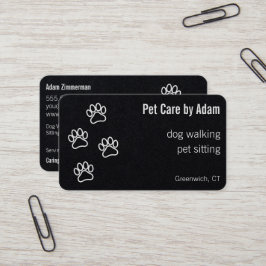 Tass avtryck Dog Walker Pet Sitter Premium Black Visitkort