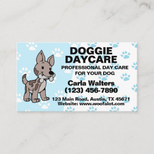 Tass avtryck Doggie Day Care Visitkort
