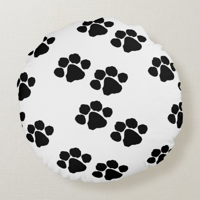 Tass avtryck för älsklings- ägare rund kudde (Baksidan)