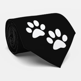 Tass avtryck för vitsportmaskot på svart slips