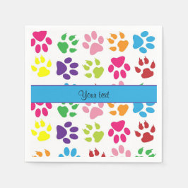 Tass avtryck från färglösa djur pappersservett