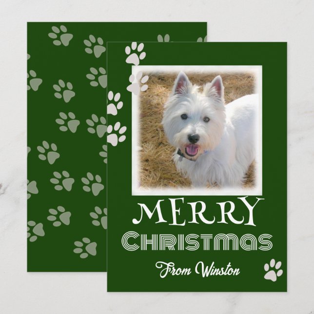 Tass avtryck God jul Hund fotokort (Fram/baksida)