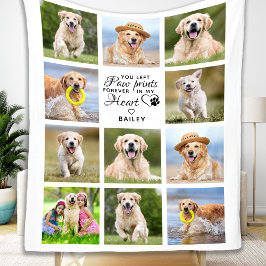 Tass avtryck My Heart Pet Memorial 11 Photo Collag Fleecefilt