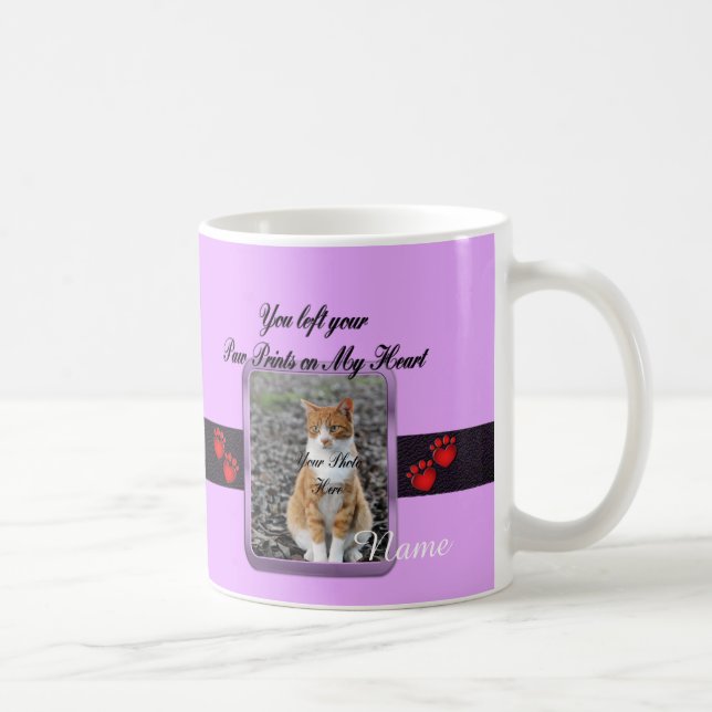 tass avtryck på mitt hjärta - Mauve Kaffemugg (Höger)
