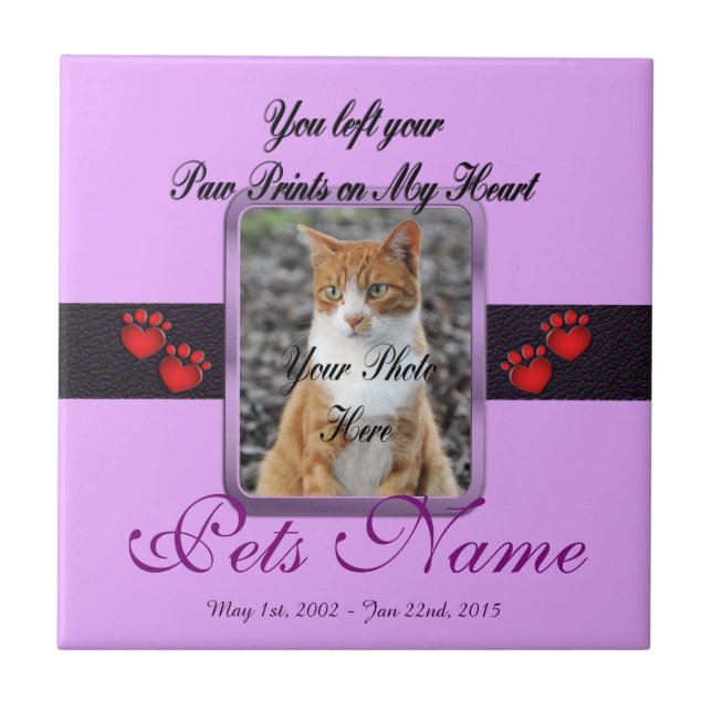 tass avtryck på mitt hjärta - Mauve Kakelplatta (Framsidan)