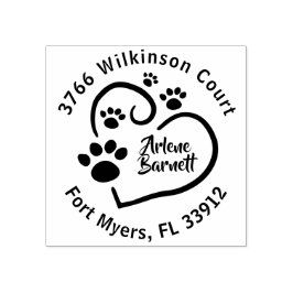 Tass avtryck på Returadressen i hjärtat Stämpel