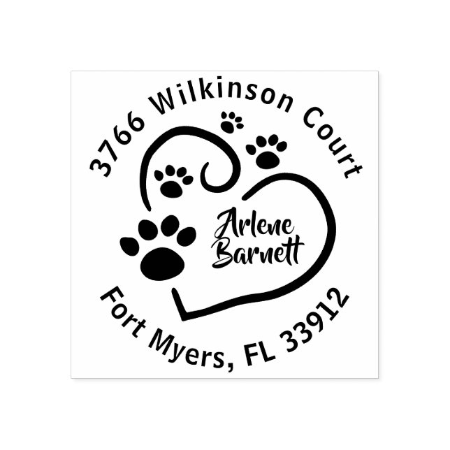 Tass avtryck på Returadressen i hjärtat Stämpel (Tryck)