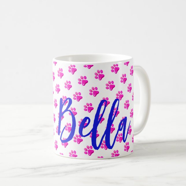 Tass avtryck PET NAMN Cat Hund Modern Animal Rolig Kaffemugg (Framsida höger)