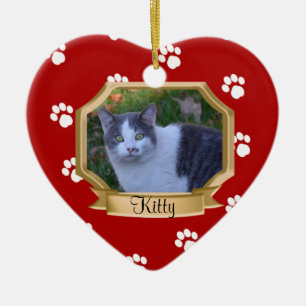 Tass avtryck Pet Photo Ram Red Julgransprydnad Keramik