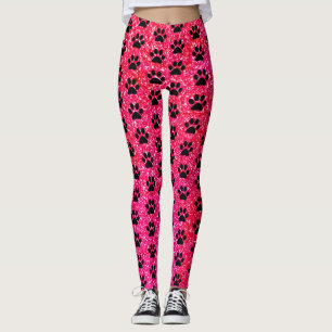 tass avtryck Rosa Red Glitter Black Mönster Cute  Leggings