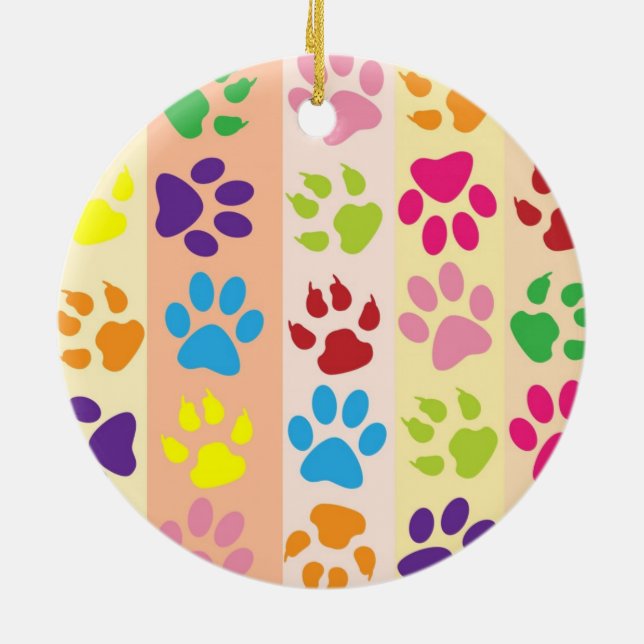 Tass avtryck Round Ceramic Ornament (Baksidan)