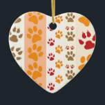 tass avtryck söta Hundälskare Julgransprydnad Keramik<br><div class="desc">Utformning med ett sött mönster i hund i orange och gult och varmt färg. Den här designen ser ut som om en hund har gått över produkten! För hundälskare överallt.</div>