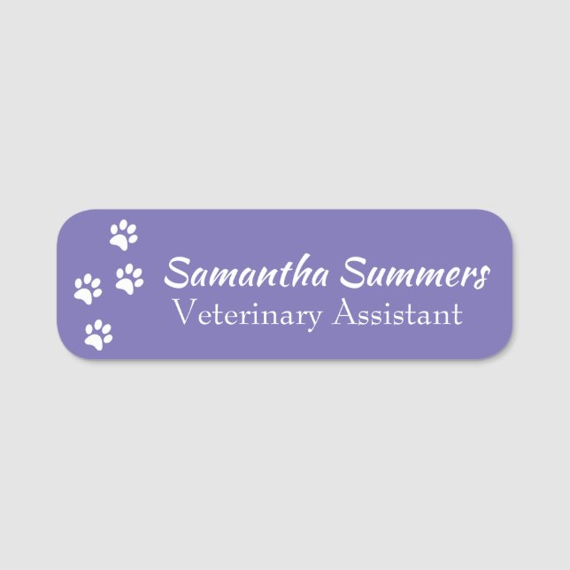Tass avtryck Vet Veterinary Business Groomer Namn  Namnbricka (Framsida)