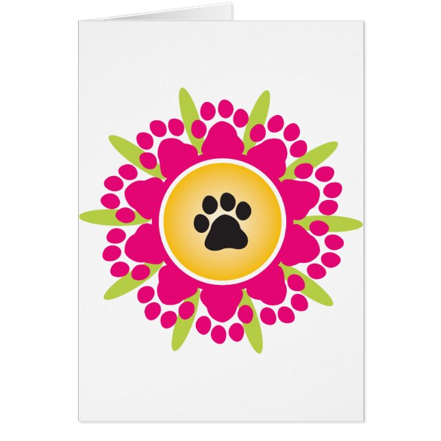 Tass avtryckblomma hälsningskort (Framsidan)