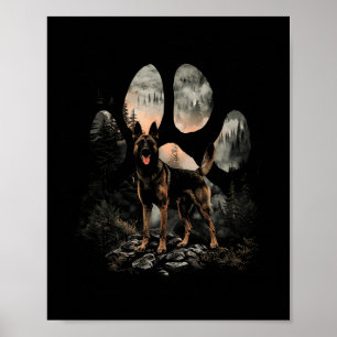 Tass Belgiska Malinois Hund Pappa bergsberg vid Ma Poster