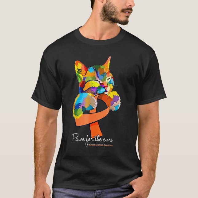 Tass för Cure Cat Många Sclerosis Awarenes T Shirt (Framsida)
