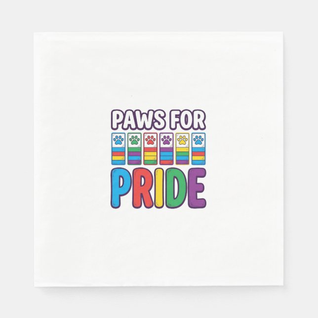 Tass för Pride regnbågsfotavtryck husdjursälskare  Pappersservett (Framsidan)