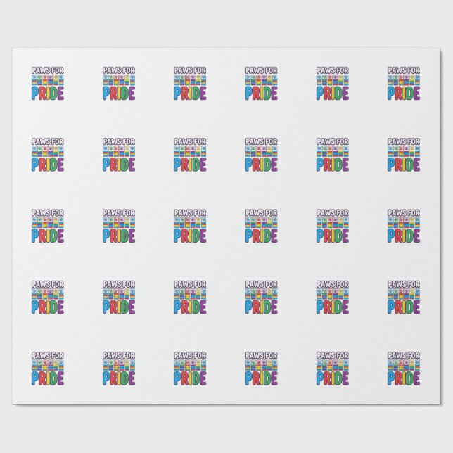 Tass för Pride regnbågsfotavtryck husdjursälskare  Presentpapper (Platt)