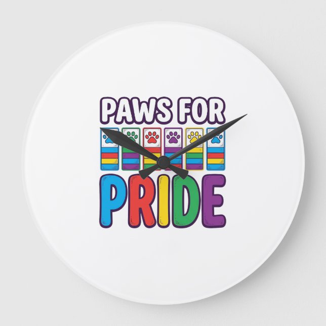 Tass för Pride regnbågsfotavtryck husdjursälskarsk Stor Klocka (Framsida)