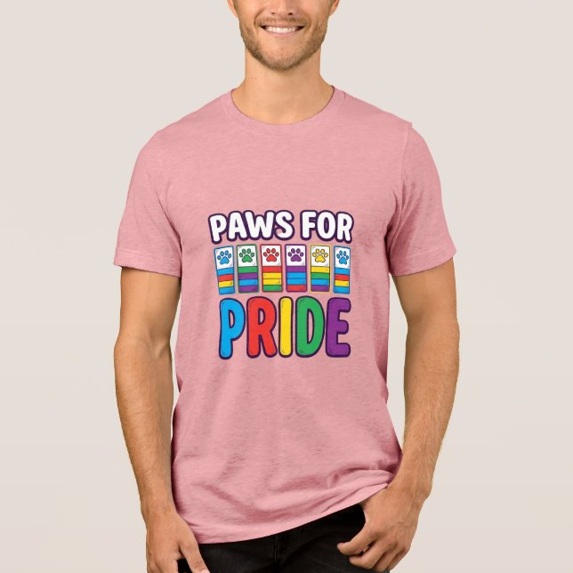 Tass för Pride regnbågsfotavtryck husdjursälskarsk T Shirt (Framsida)