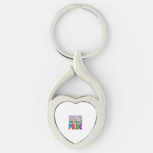Tass för Pride regnbågsfotavtryck husdjursälskarsk Twisted Heart Silverfärgad Nyckelring