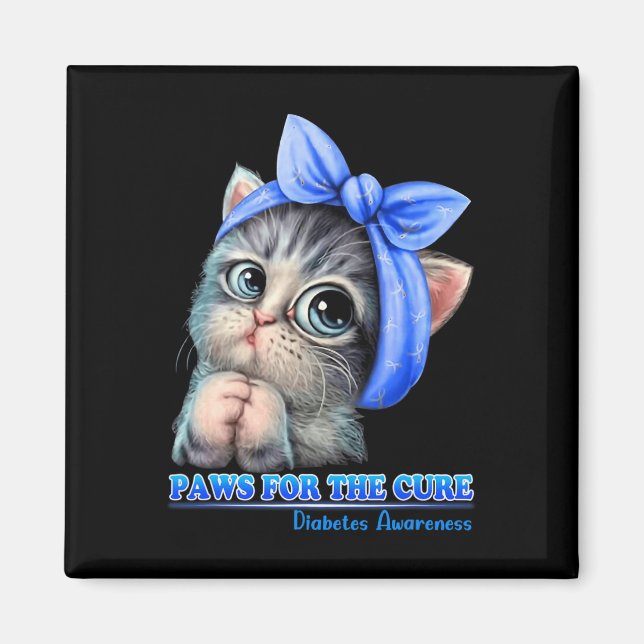Tass för ren diabetesmedvetenhet, Cute Blue Magnet (Framsidan)
