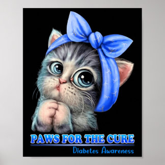 Tass för ren diabetesmedvetenhet, Cute Blue Poster
