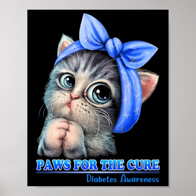 Tass för ren diabetesmedvetenhet, Cute Blue Poster (Framsidan)