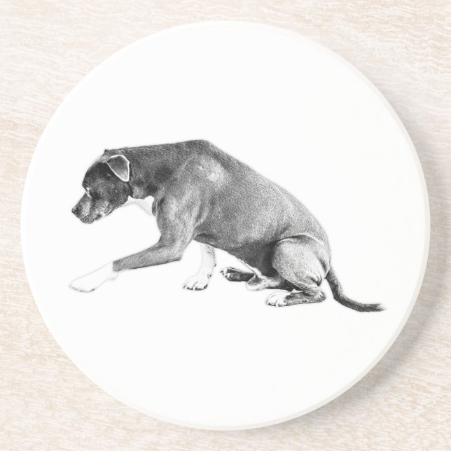 Tass Forward—Pitbull Mix Mini Art Underlägg (Framsidan)