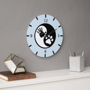 Tass Hand Yin Yang Stor Klocka