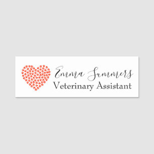 Tass Heart Veterinary Business Vet Assistance Namnbricka