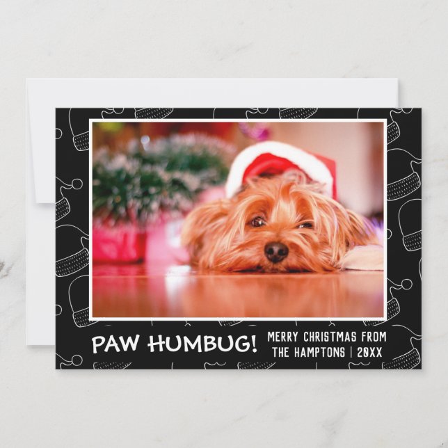 Tass Humbug Pet Photo Black Julkort (Framsida)