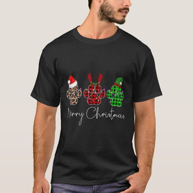 Tass Hundar Buffalo Play Leopard Design Merry Kris T Shirt (Framsida)