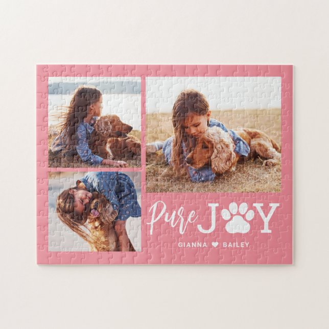 Tass Joy EDITABLE FÄRG Personlig Puzzle Pussel (Horisontell)