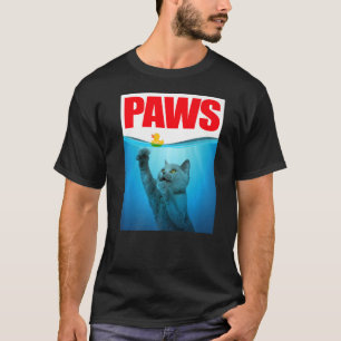 TASS Katt och Gult Anka Cute Kat Pa T Shirt