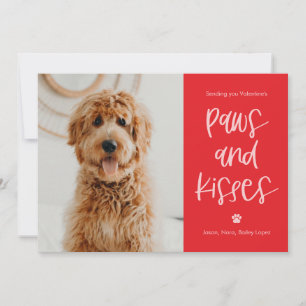 Tass Kisses Editable Färg Pets Valentine Card Julkort