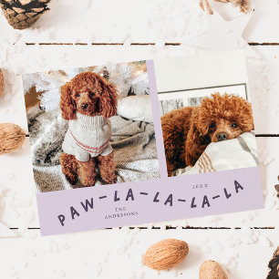 Tass-La-La-La-Lila Pet-foto-Helgdag Julkort